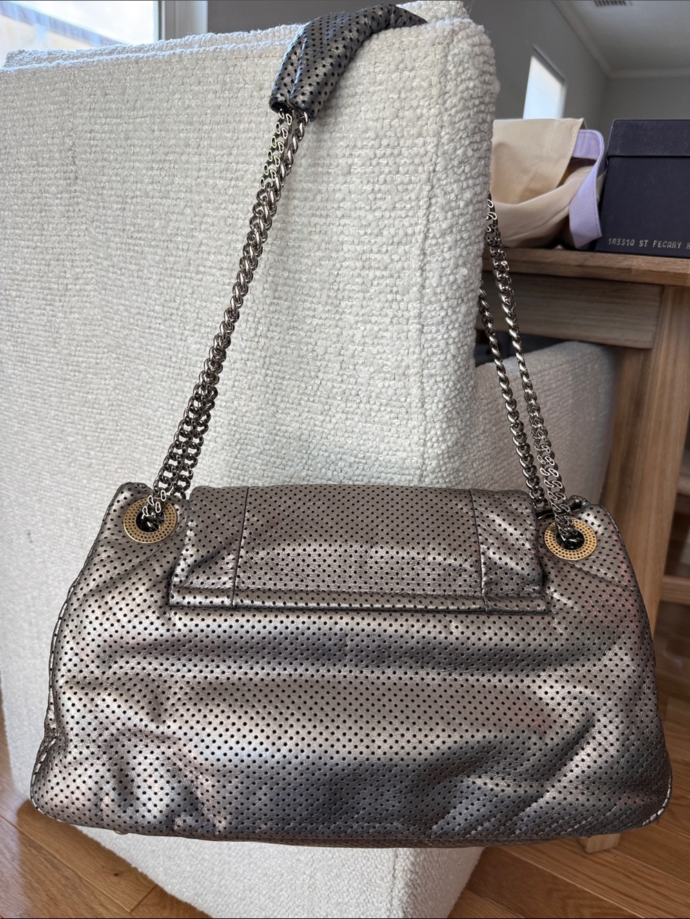 Vintage Chanel Perforated Leather Tote Bag - Picture 6 of 10